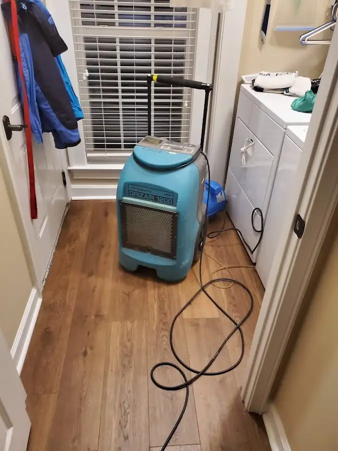 Commercial dehumidifier deployed for Flood Damage Cleanup in Robinson
